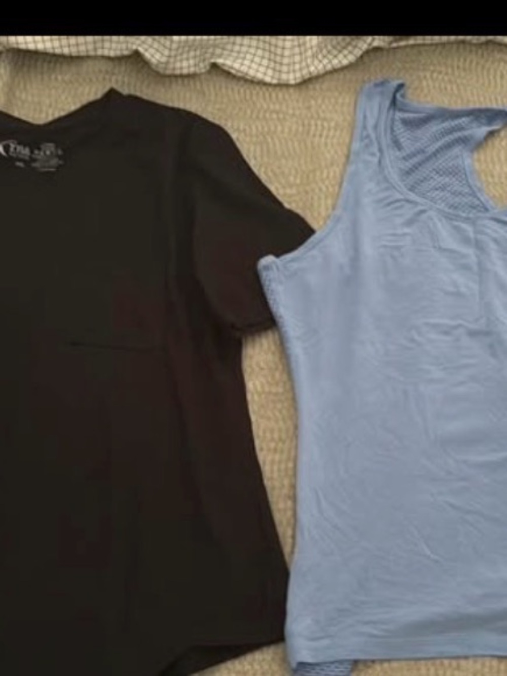 Zyia Black Pocket Tee & Light Blue Tank Duo